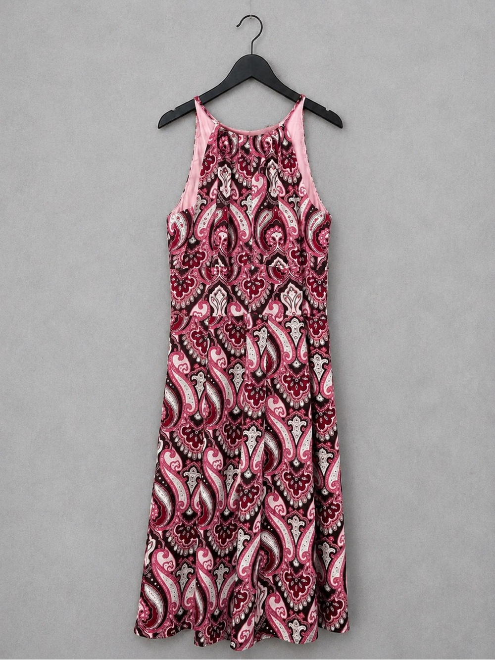 Depêche Yves Cossette Silk Beaded Paisley Dress Women’s Size 6 Pink Formal